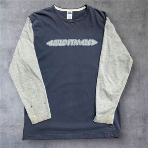 Old Navy Vintage Y2K Two Tone Skater Grunge Navy Gray T-Shirt Men's Size XL